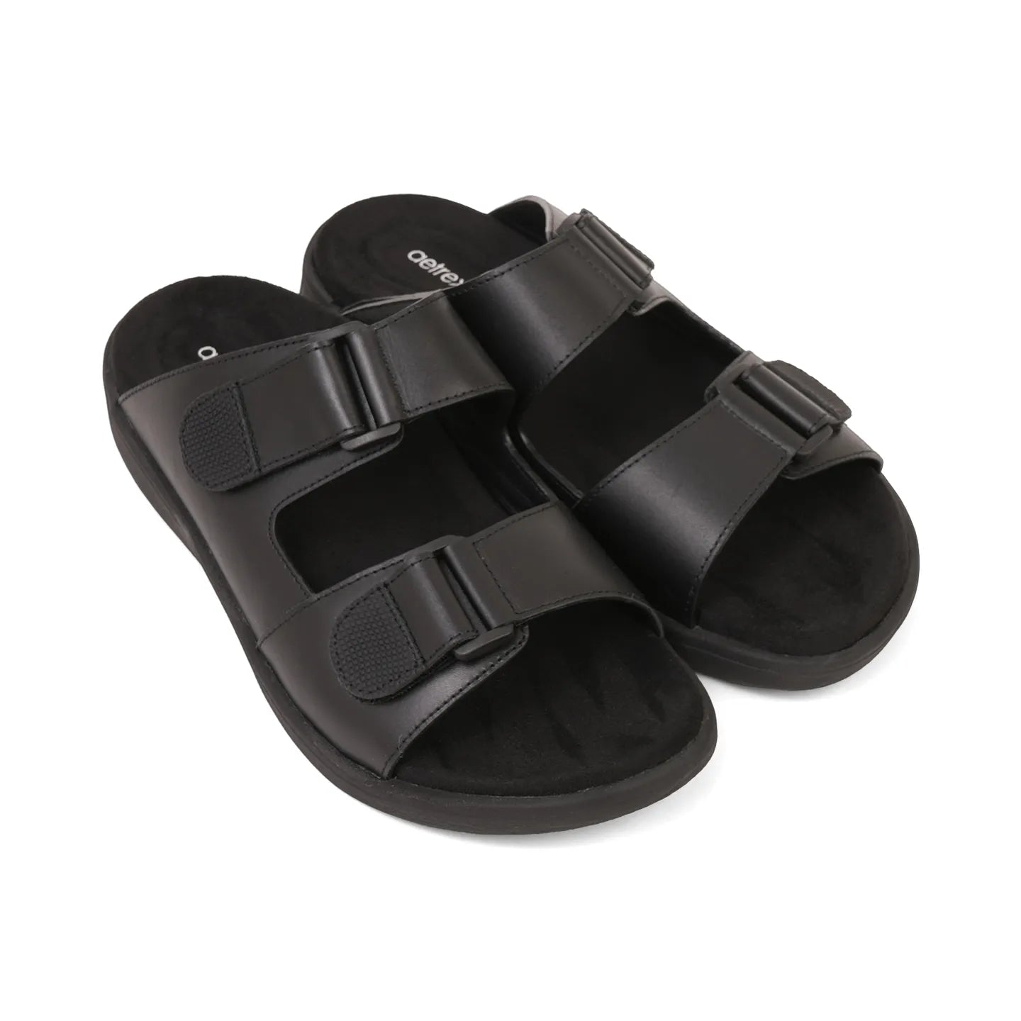 Aetrex Premium Comfort Suede Foot Bed Arabic Sandals Black - Aetrex Middle East