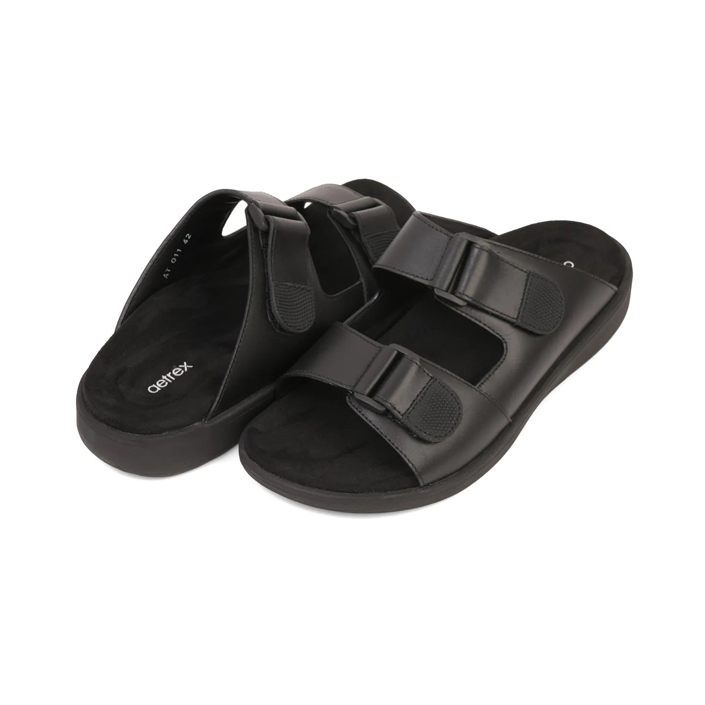 Aetrex Premium Comfort Suede Foot Bed Arabic Sandals Black - Aetrex Middle East