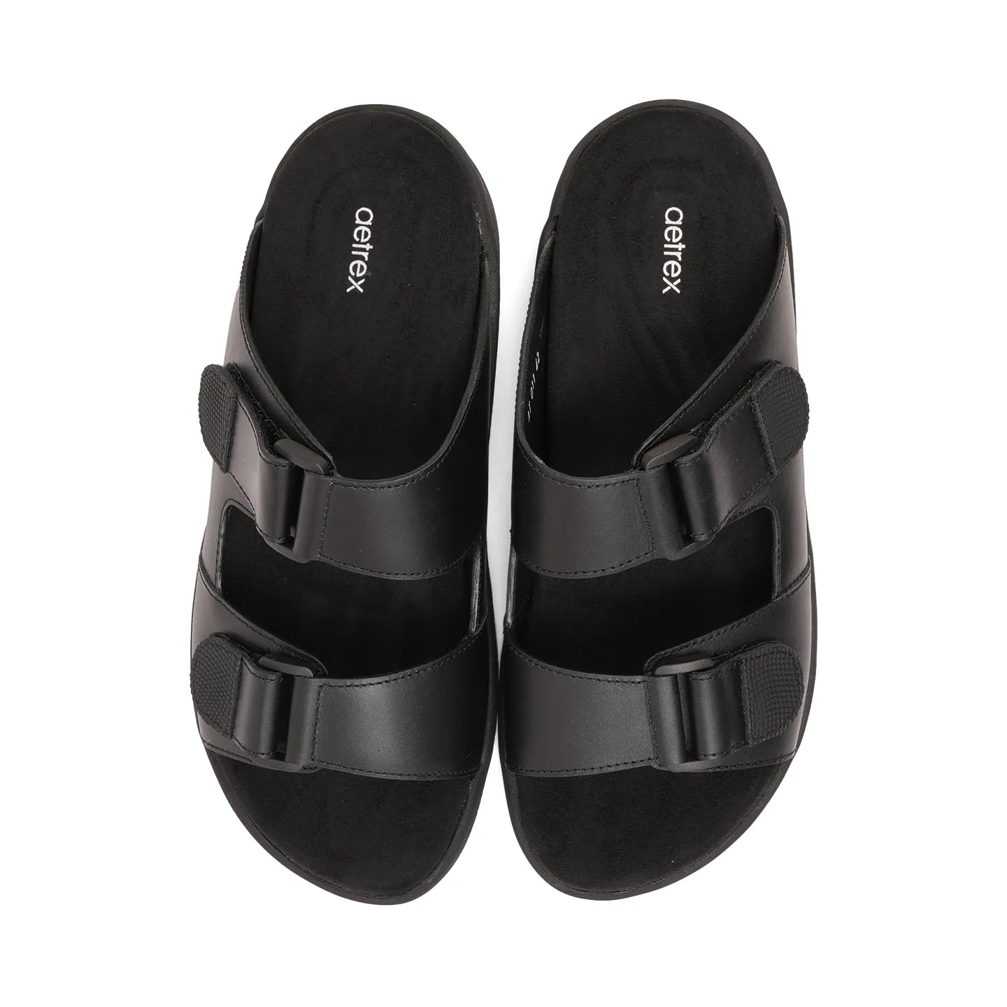 Aetrex Premium Comfort Suede Foot Bed Arabic Sandals Black - Aetrex Middle East