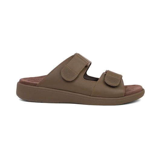 Aetrex Premium Comfort Suede Foot Bed Arabic Sandals Truffle - Aetrex Middle East