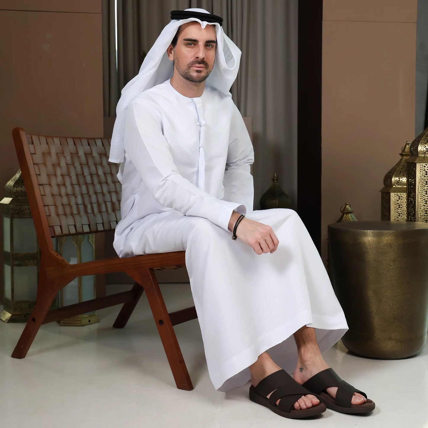 Aetrex Premium Comfort Foot Bed Arabic Sandals Brown