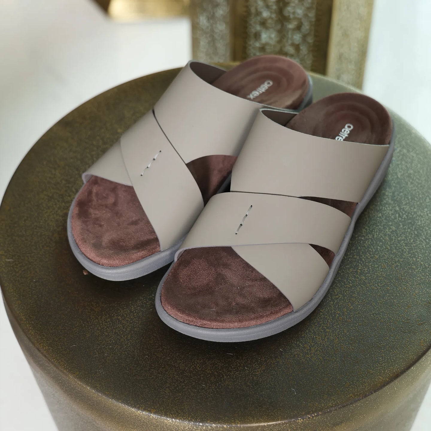 Aetrex Premium Comfort Foot Bed Arabic Sandals Stone