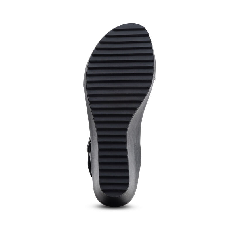 Andrea Quarter Strap Wedge Black - Aetrex Middle East