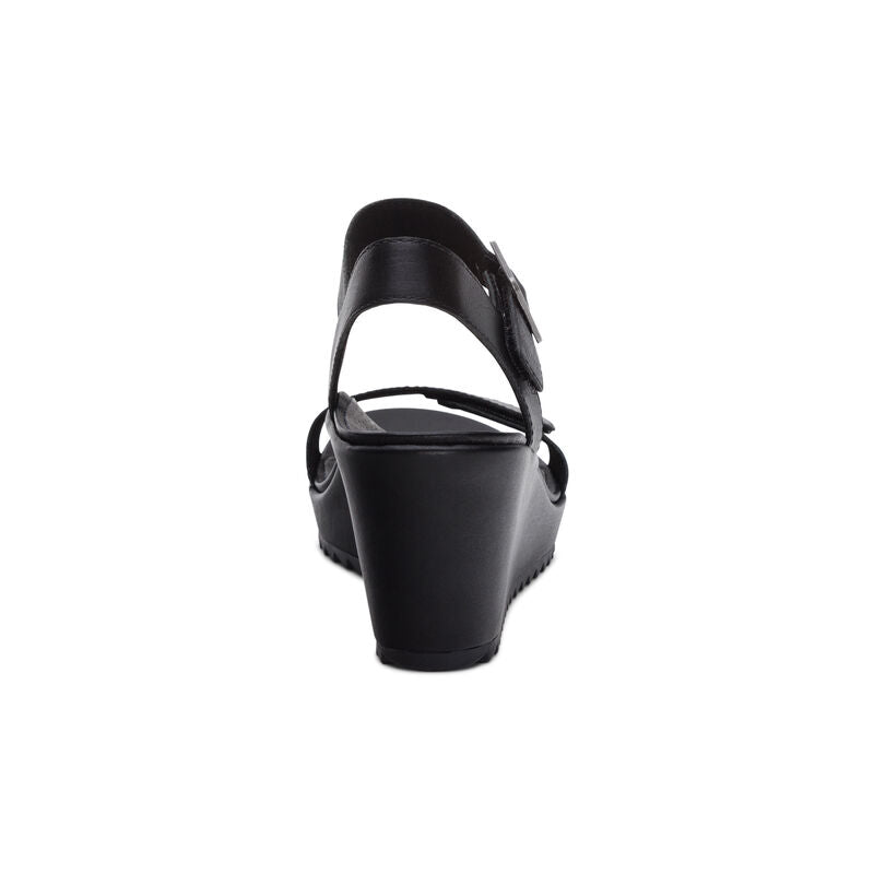 Andrea Quarter Strap Wedge Black - Aetrex Middle East