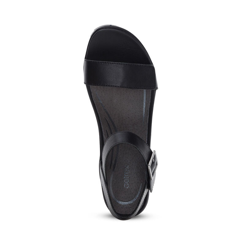 Andrea Quarter Strap Wedge Black - Aetrex Middle East
