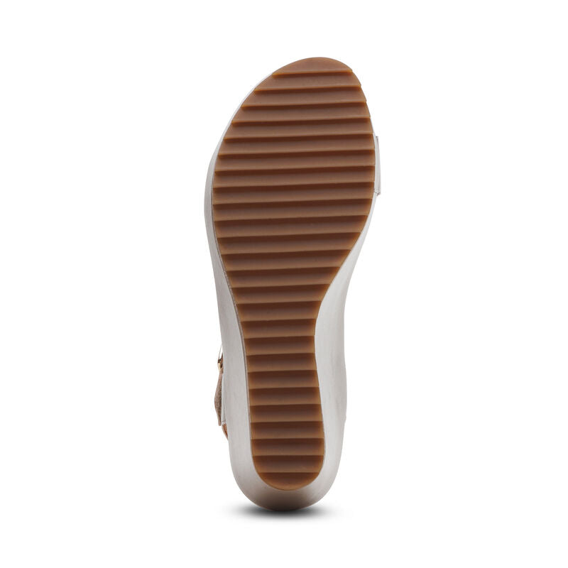Andrea Quarter Strap Wedge Platinum - Aetrex Middle East