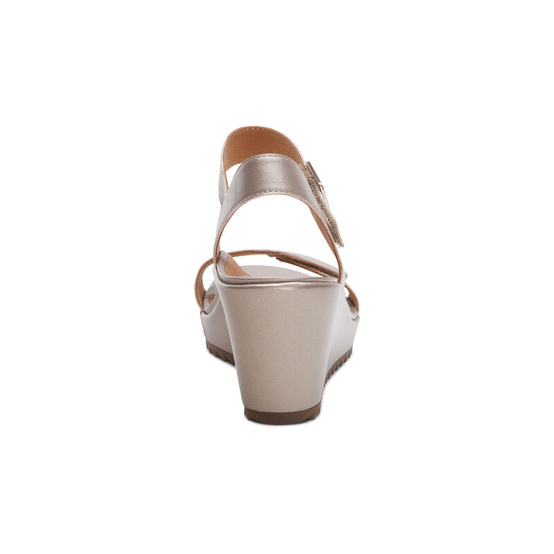 Andrea Quarter Strap Wedge Platinum - Aetrex Middle East