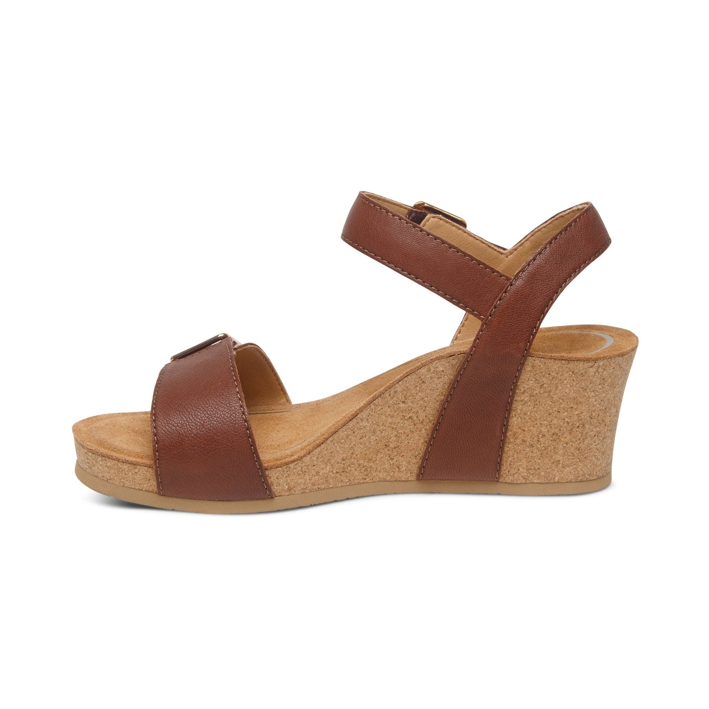 Lexa Quarter Strap Wedge Sandals Walnut