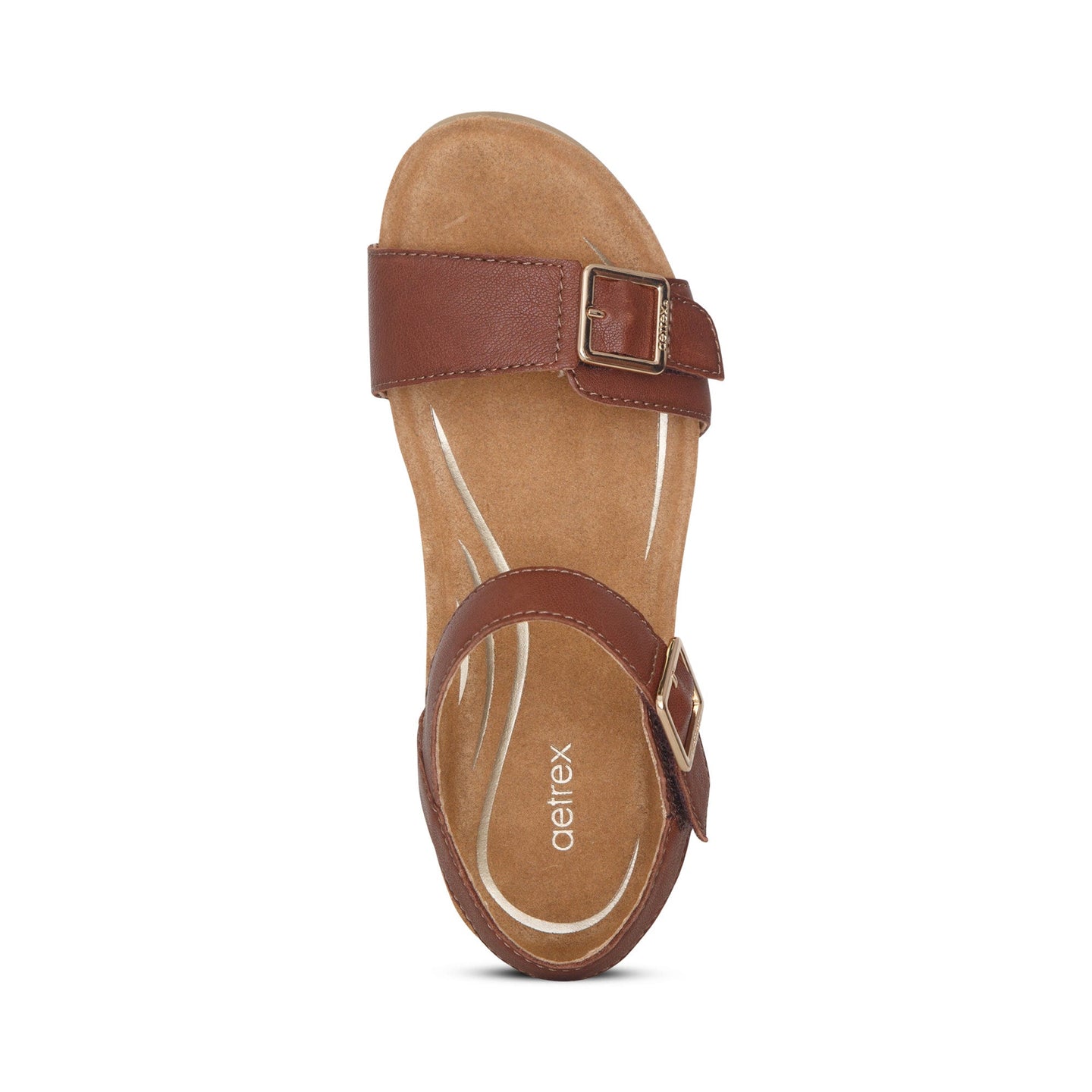 Lexa Quarter Strap Wedge Sandals Walnut