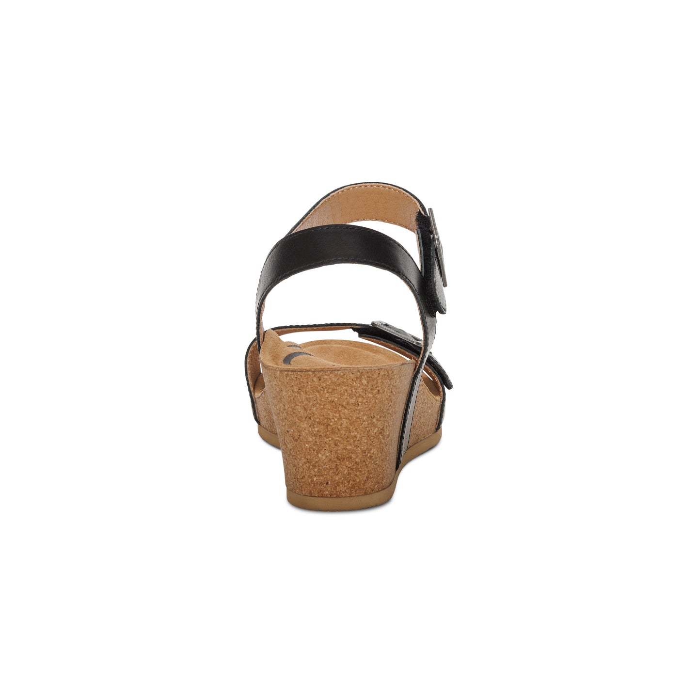Lexa Quarter Strap Wedge Sandals - Black Leather