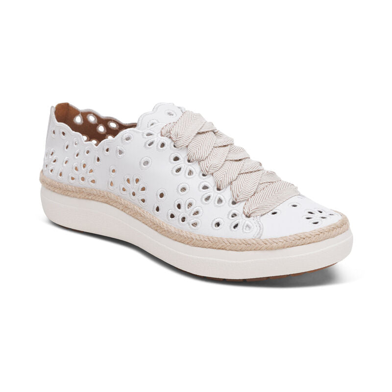 Charlotte Lace Up Sneaker White - Aetrex Middle East
