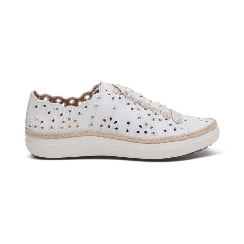 Charlotte Lace Up Sneaker White - Aetrex Middle East