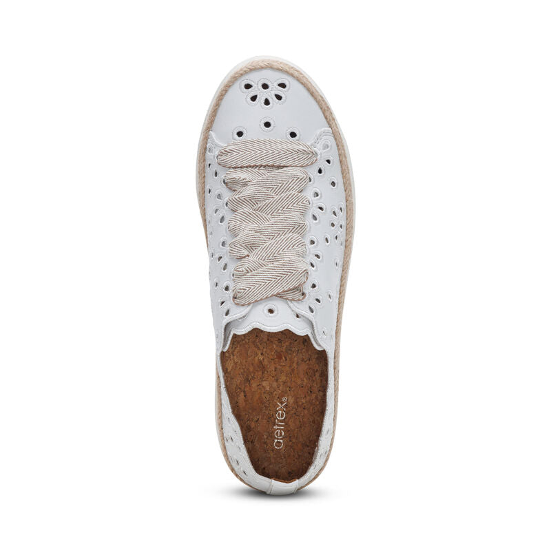 Charlotte Lace Up Sneaker White - Aetrex Middle East
