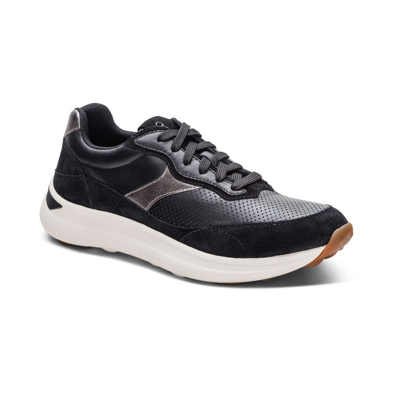 Emily Lace Up Sneakers Black - Aetrex Middle East