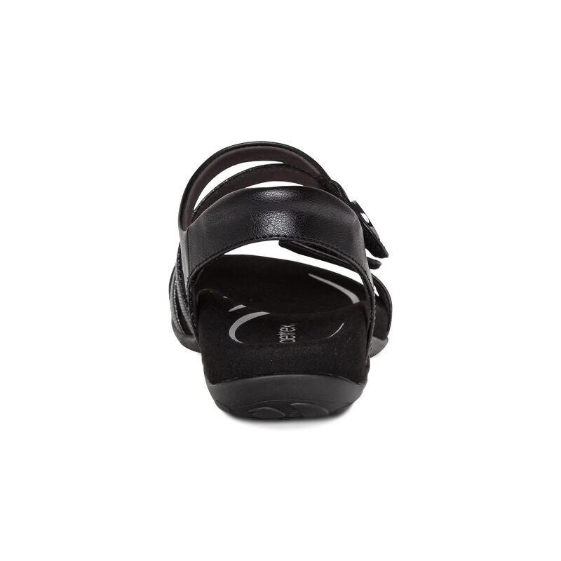 Jess Adjustable Strap Women Sandals Black - Aetrex Middle East