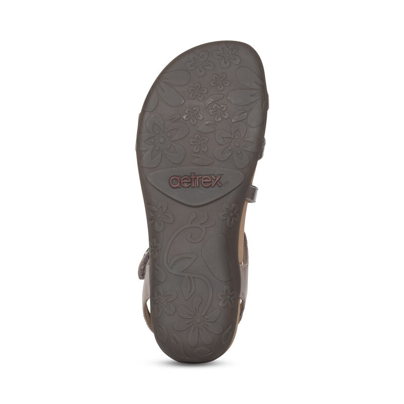 Jess Adjustable Strap Women Sandals Smoke - Aetrex Middle East