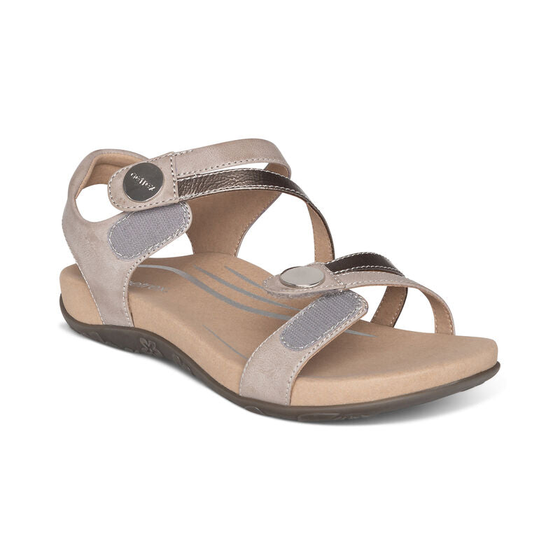 Jess Adjustable Strap Women Sandals Smoke - Aetrex Middle East