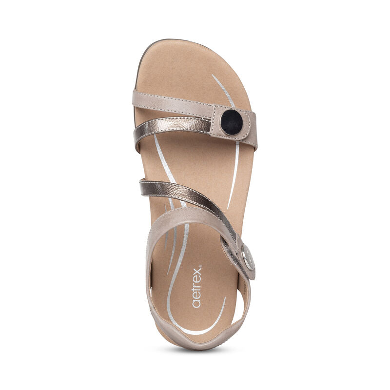 Jess Adjustable Strap Women Sandals Smoke - Aetrex Middle East