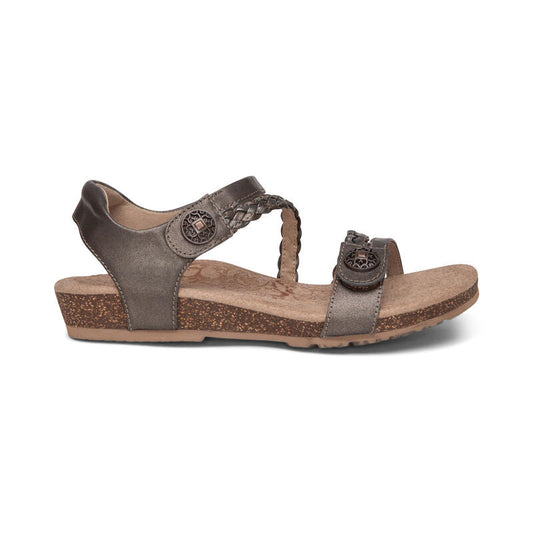 Jillian Braided Strap Women Sandal Bronze - Aetrex Middle East