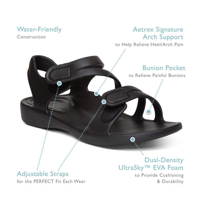 Jillian Sport Water Friendly Women Sandals Grey - Aetrex Middle East