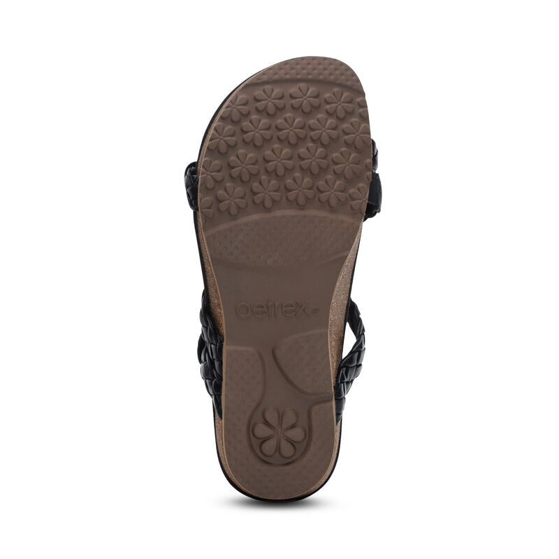 Josie Braided Slide Black - Aetrex Middle East