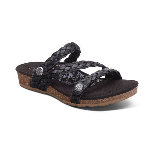 Josie Braided Slide Black - Aetrex Middle East