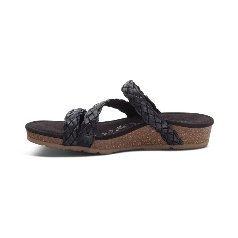 Josie Braided Slide Black - Aetrex Middle East