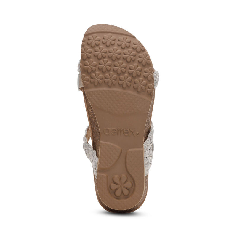 Josie Braided Slide Champagne - Aetrex Middle East