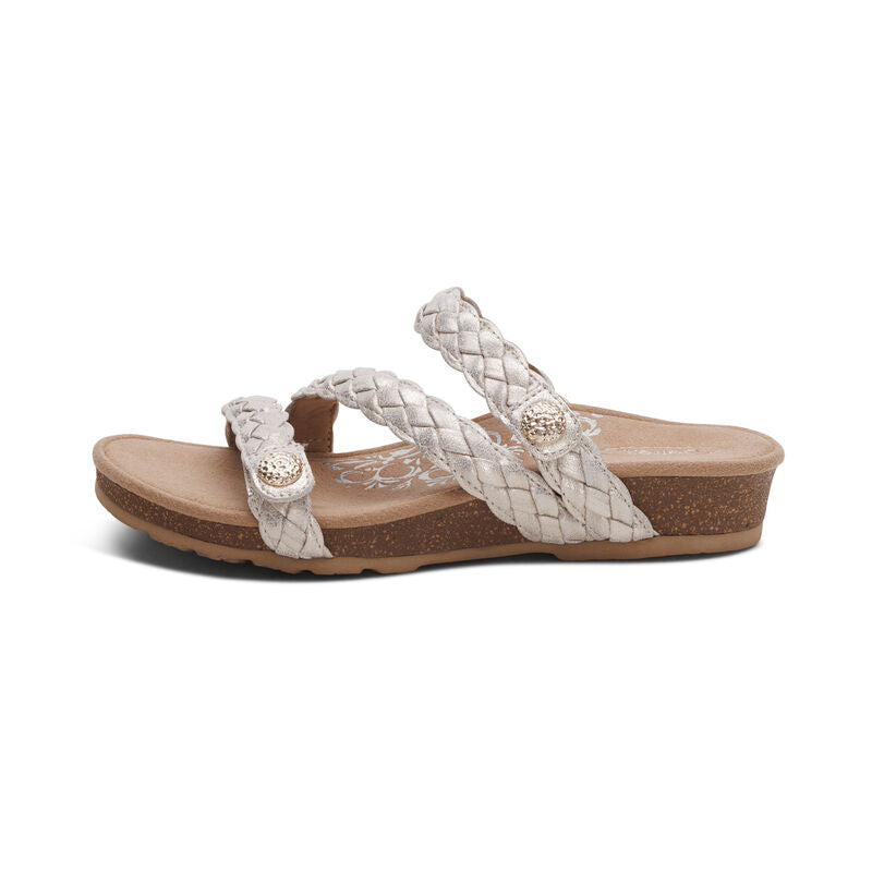 Josie Braided Slide Champagne - Aetrex Middle East