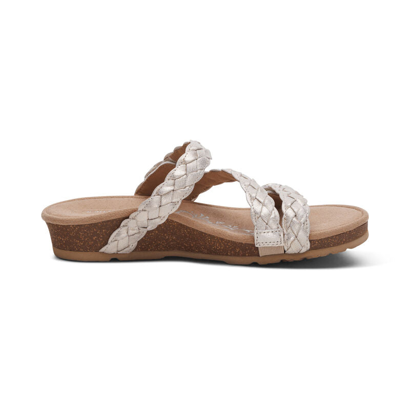 Josie Braided Slide Champagne - Aetrex Middle East