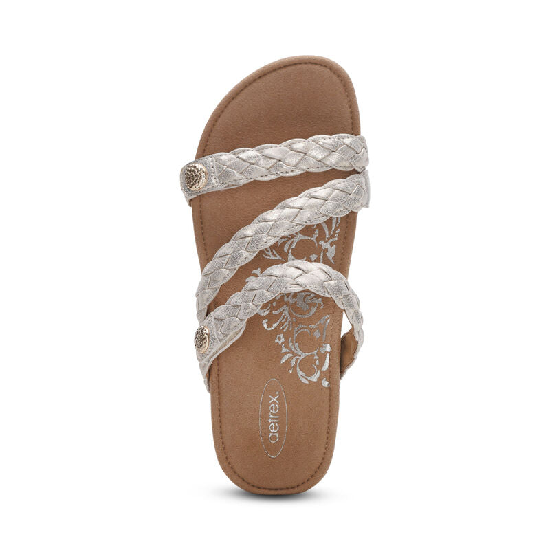 Josie Braided Slide Champagne - Aetrex Middle East