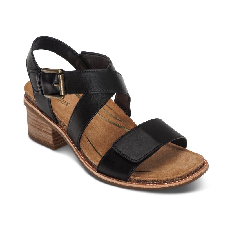 Kristin Arch Support Block Heel Black - Aetrex Middle East
