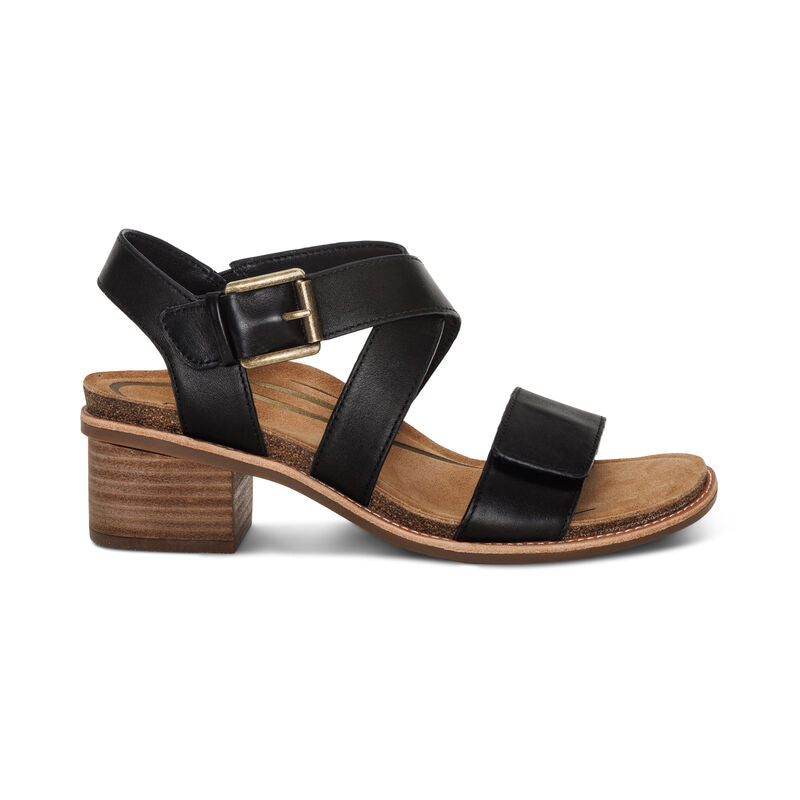 Kristin Arch Support Block Heel Black - Aetrex Middle East