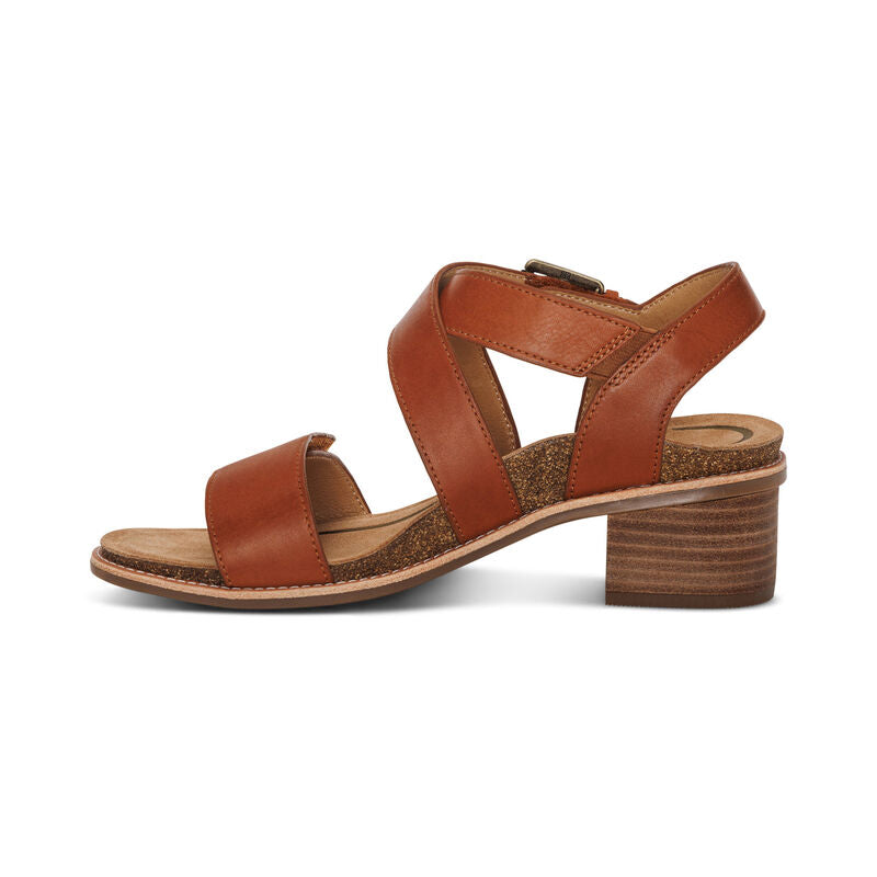 Kristin Arch Support Block Heel Cognac - Aetrex Middle East