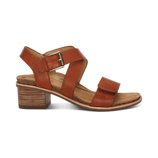Kristin Arch Support Block Heel Cognac - Aetrex Middle East
