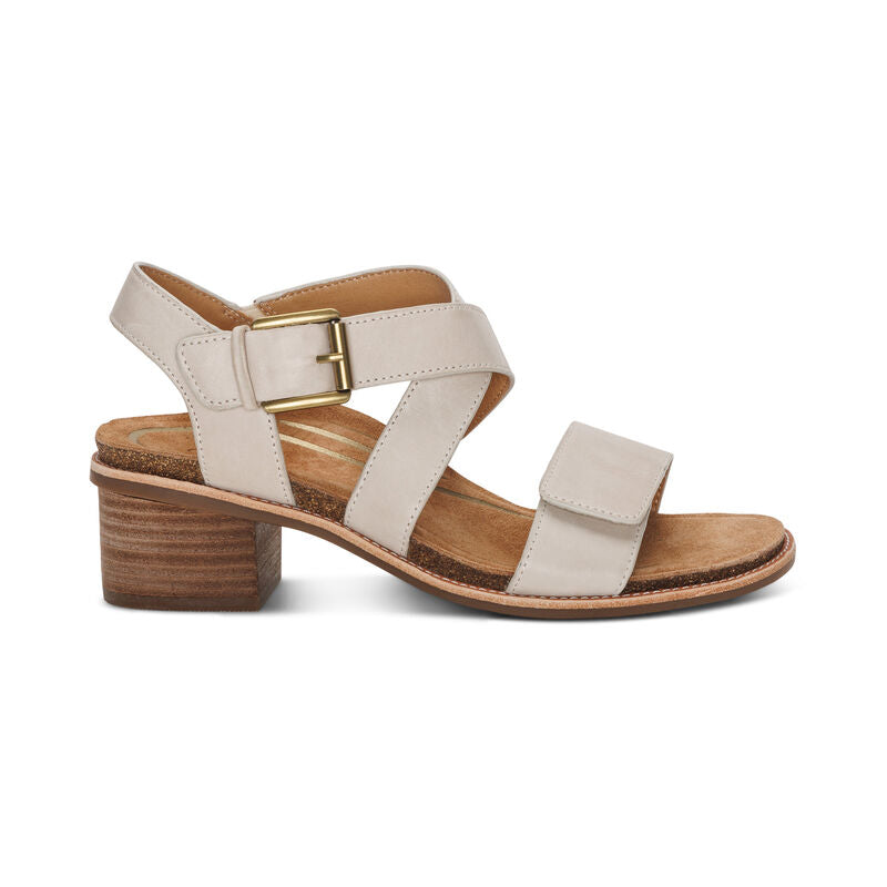 Kristin Arch Support Block Heel Ivory - Aetrex Middle East