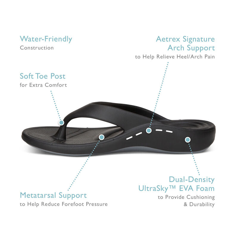 Maui Orthotic Women Flips Flop - Black