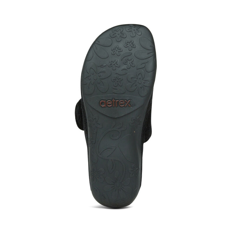 Mandy Closed Toe Slipper Black - Aetrex Middle East