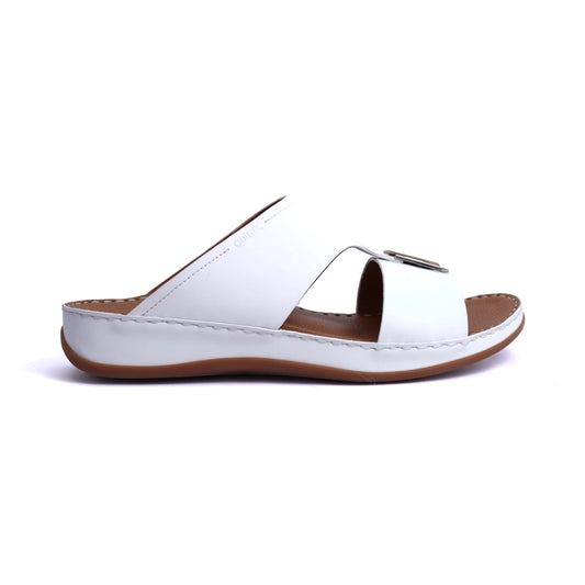 Matte Leather Slim Iconic Arabic Sandals White - Aetrex Middle East