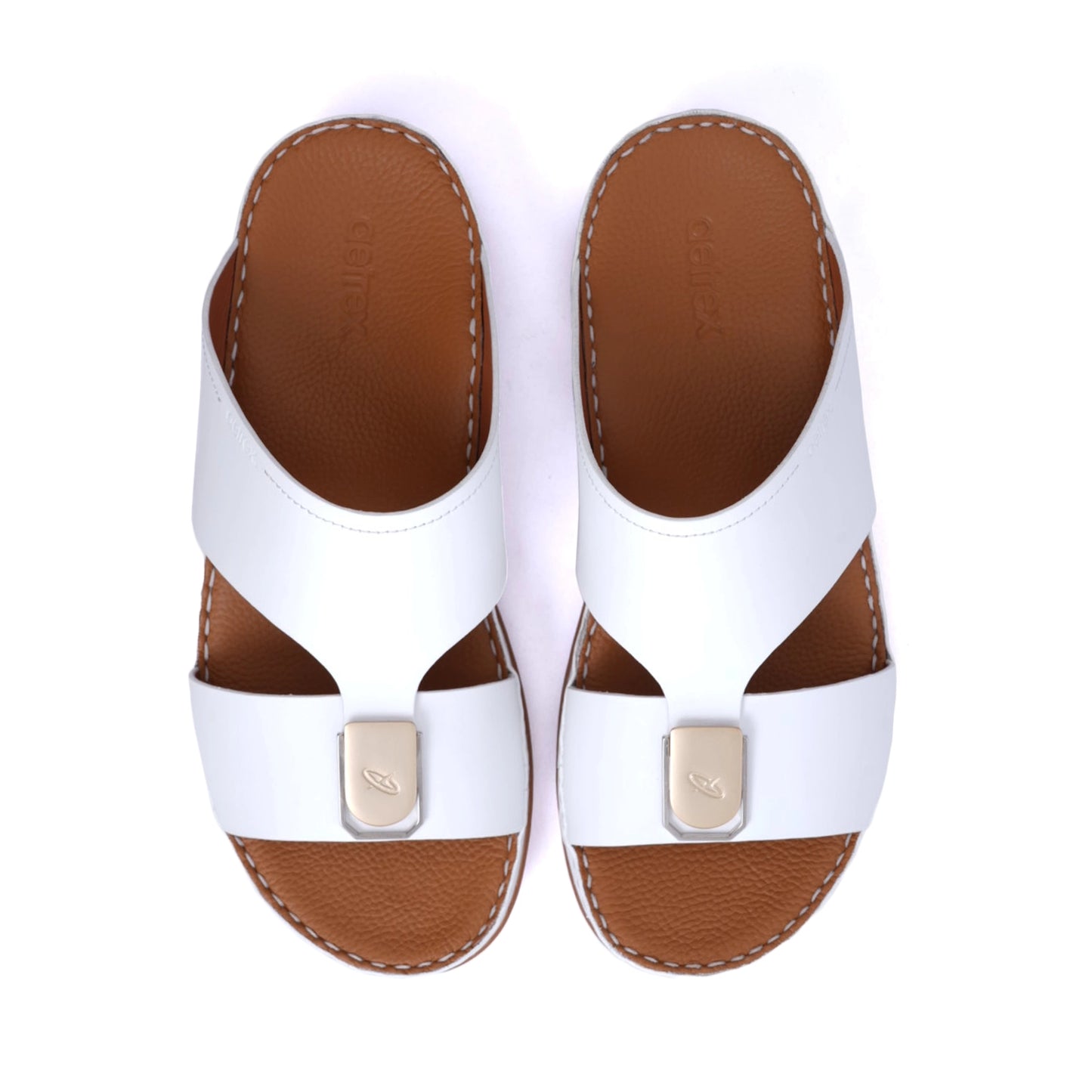 Matte Leather Slim Iconic Arabic Sandals White - Aetrex Middle East