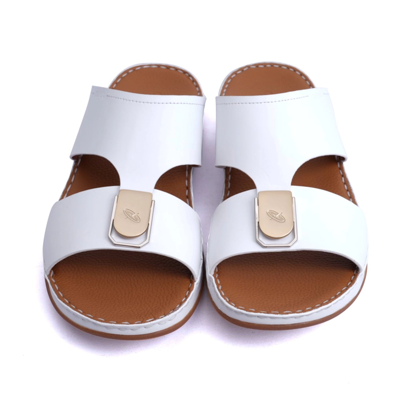 Matte Leather Slim Iconic Arabic Sandals White - Aetrex Middle East