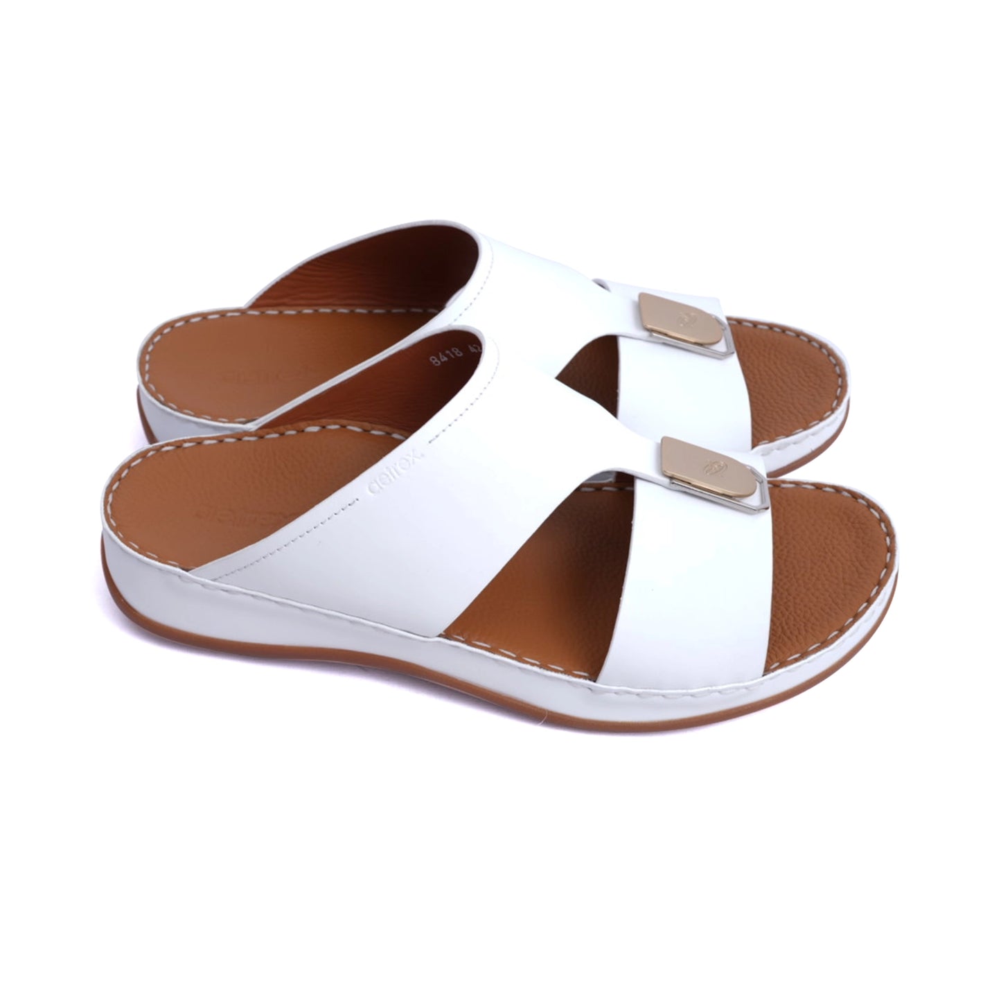 Matte Leather Slim Iconic Arabic Sandals White - Aetrex Middle East