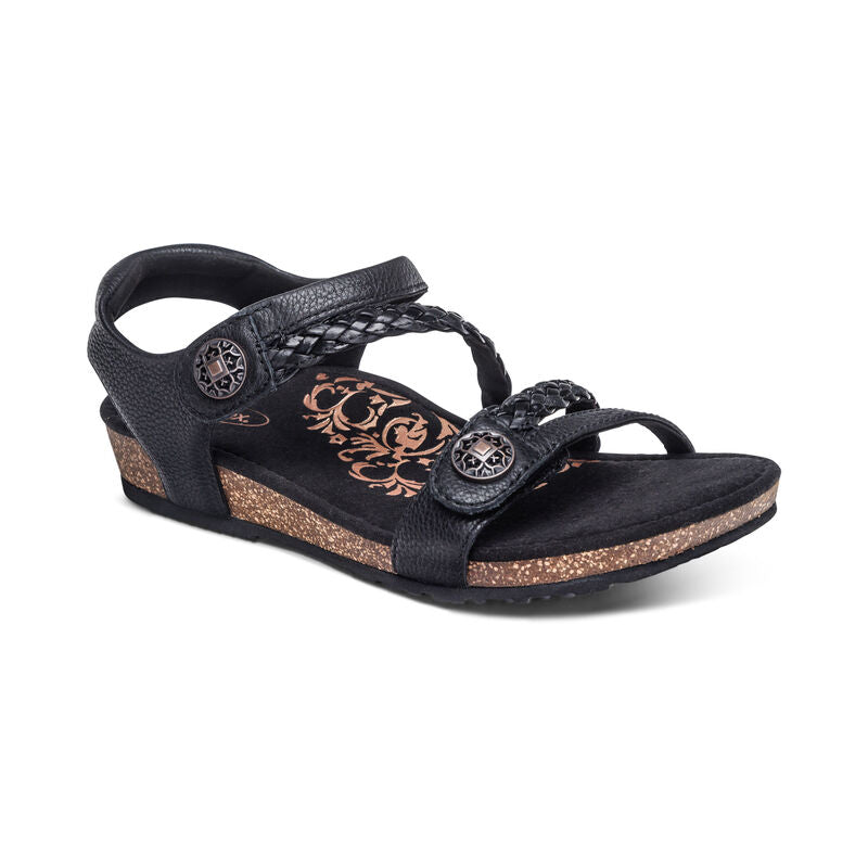 Jillian Braided Women Strap Sandal Black