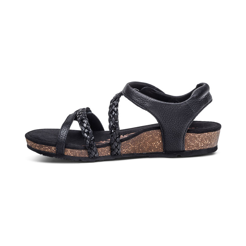 Jillian Braided Women Strap Sandal Black