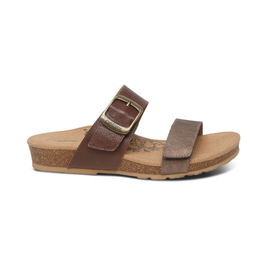 Daisy Adjustable Slides Women Brown