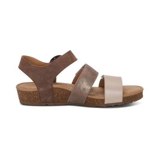 Lilly Adjustable Quarter Strap Sandal Taupe