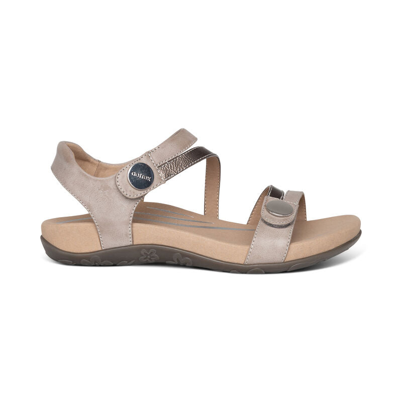 Jess Adjustable Quarter Strap Sandal Smoke