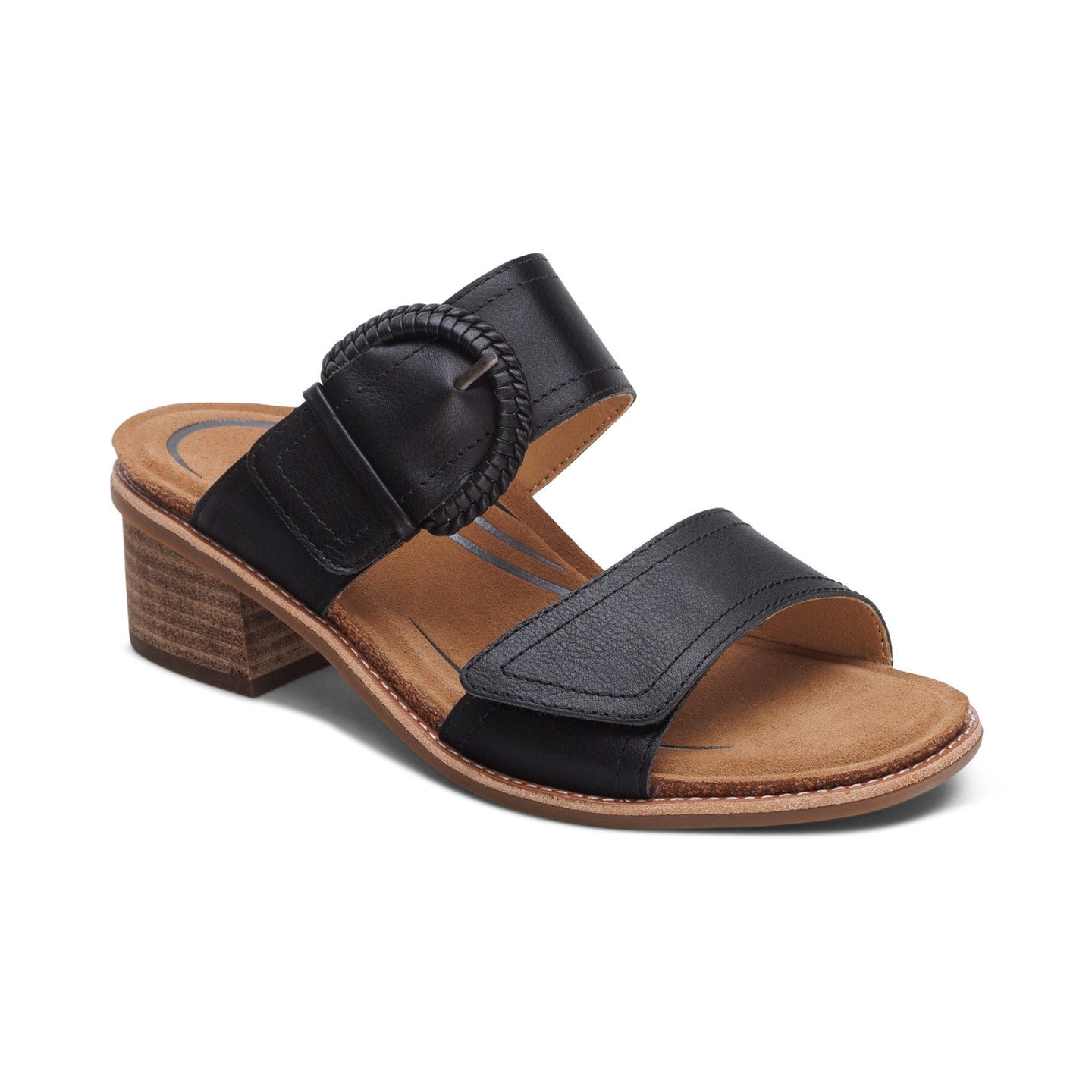 Tatiana Arch Support Heel Block Wedge Black - Aetrex Middle East