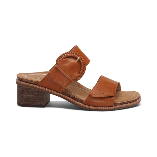 Tatiana Arch Support Heel Block Wedge Cognac - Aetrex Middle East