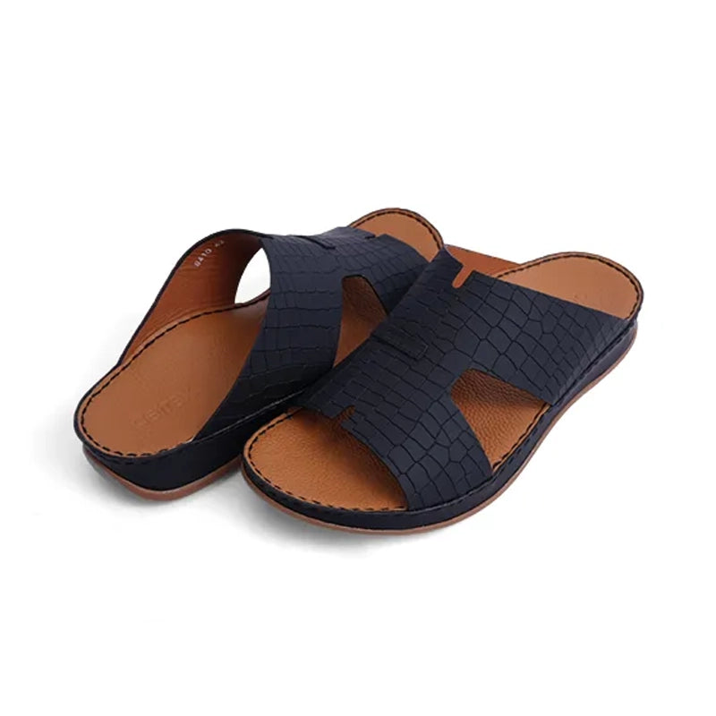 Timeless Unlined Hammered Men Classic Arabic Sandals Black - Aetrex Middle East